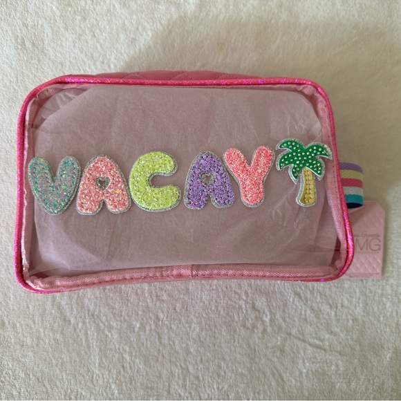 NWT OMG brand Kids Vacay Clear Accessories Pouch (raspberry color) - Picture 2 of 7